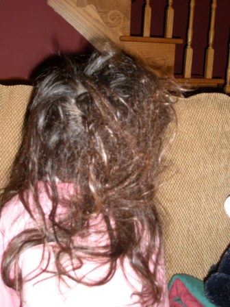 Kasen's hair first thing in the morning(back view)
